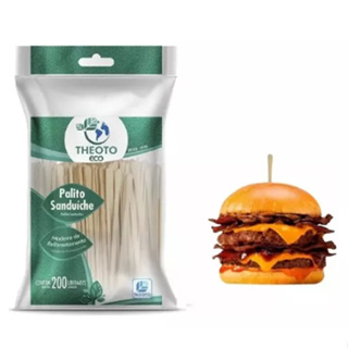 Kit - Palito Sanduíche Hambúrguer Artesanal Madeira Theoto em Oferta na Shopee