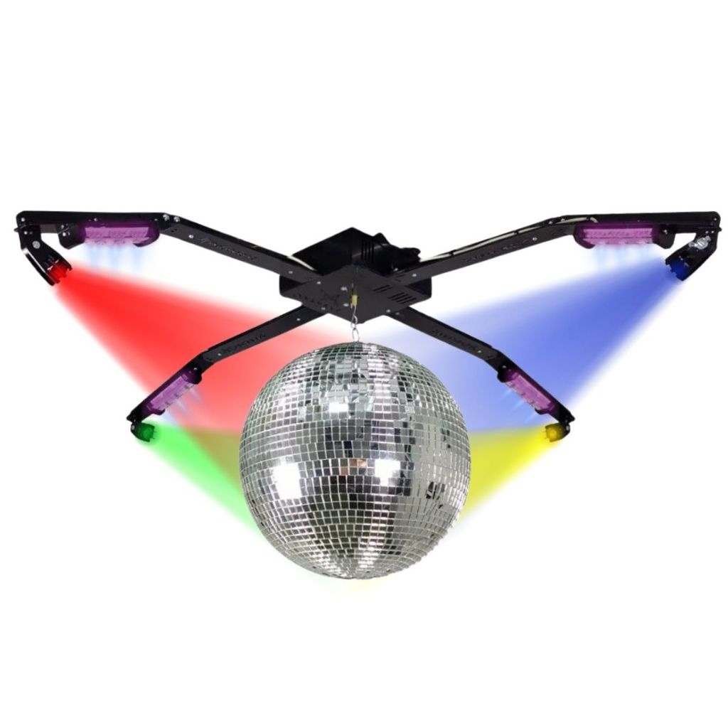 Kit Iluminação Festa 5x1 Deltrônica LED Globo Espelhado Strobo P/ Balada DJ Festa Eventos Bivolt