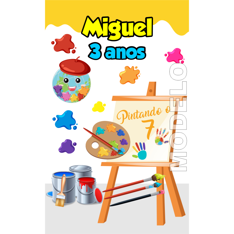 15 Adesivos Tubete Pintando o 7 - Etiqueta - Rótulo Personalizado