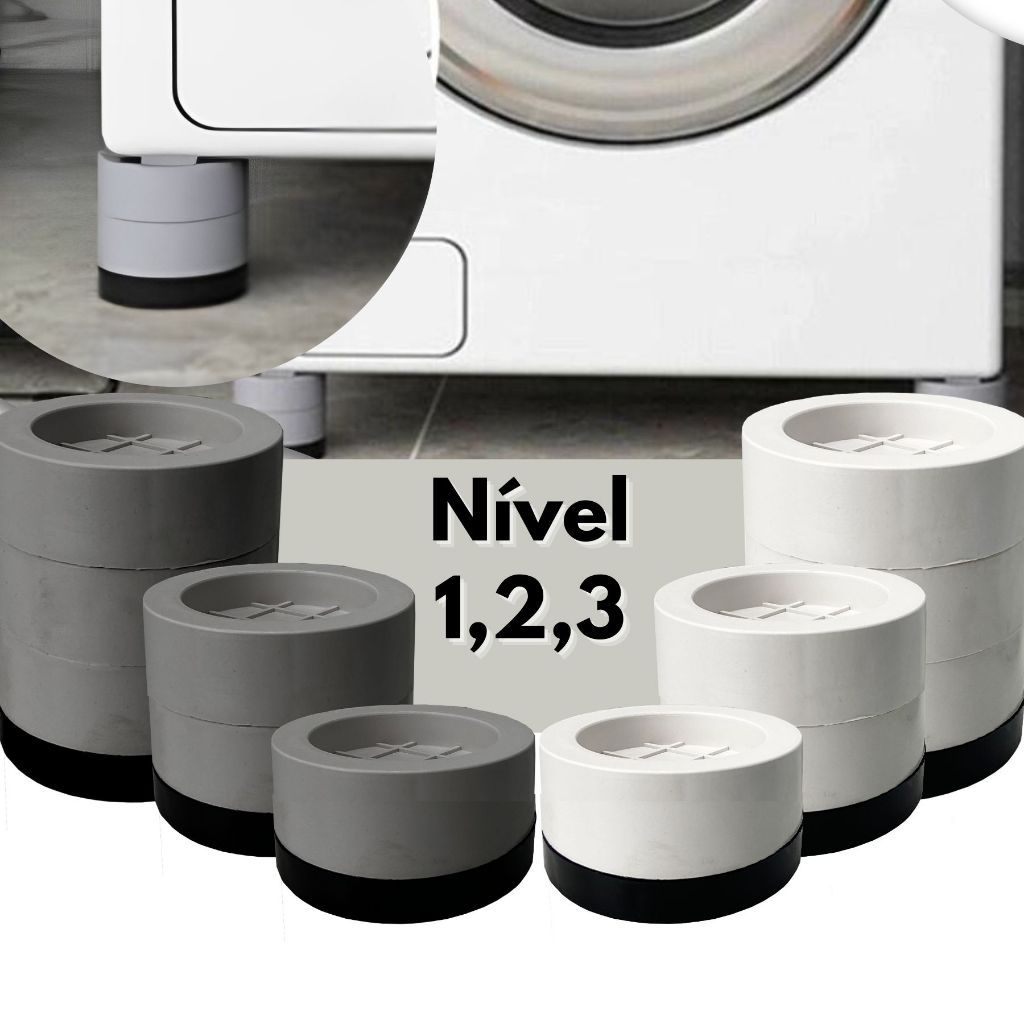 Pé Máquina de Lavar 4 Unidades Nivelador Empilhável Fogão Geladeira