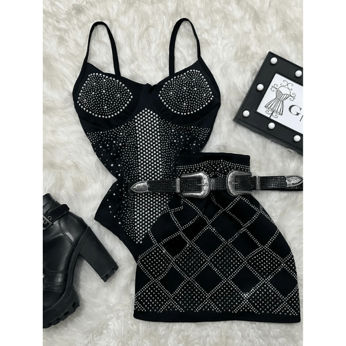 conjunto bory tule e saia luxo pedraria balada