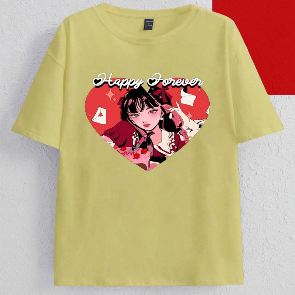 Camisa Plus Size Personalizada Camiseta Aesthetic Estampa Garotinha Telefone Bolo Laço Amor Coração