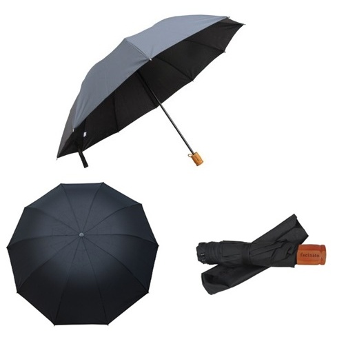 Guarda Chuva Grande com Cabo de Madeira Reforçado Resistente Contra Vento Lucky