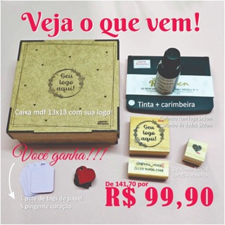 Combo de Carimbos Personalizados em Oferta na Shopee