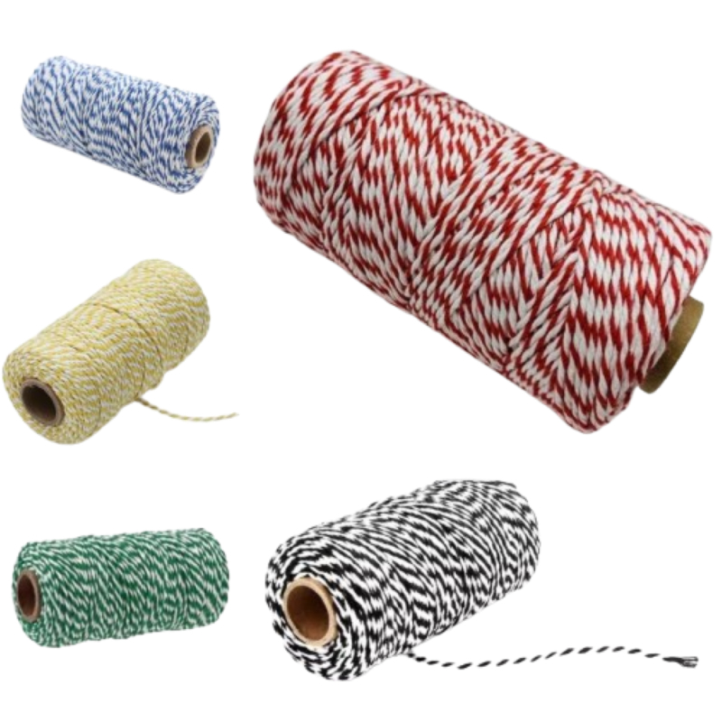 Rolo Cordão Twine Barbante Decoração Twine Cotton Artesanato Cordão Bicolor Bakers Twine Cordão Torcido