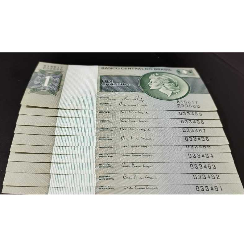 10 Cédulas Flor de estampa (FE)  1 Cruzeiro 1980 Brasil C-132 Sequencial