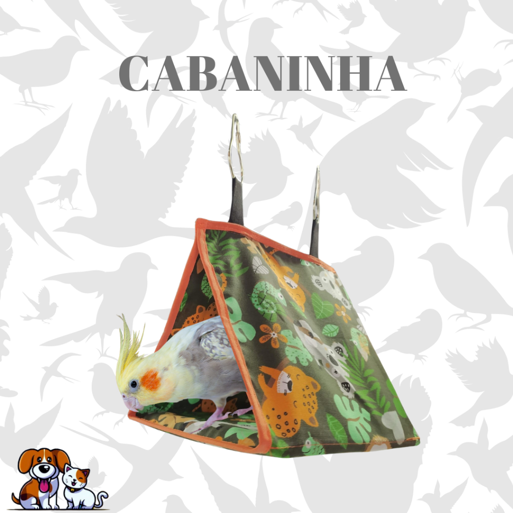 CABANA DE PASSARO TRICOLINE SUSPENSA TOQUINHA PARA PASSAROS, BIRDS