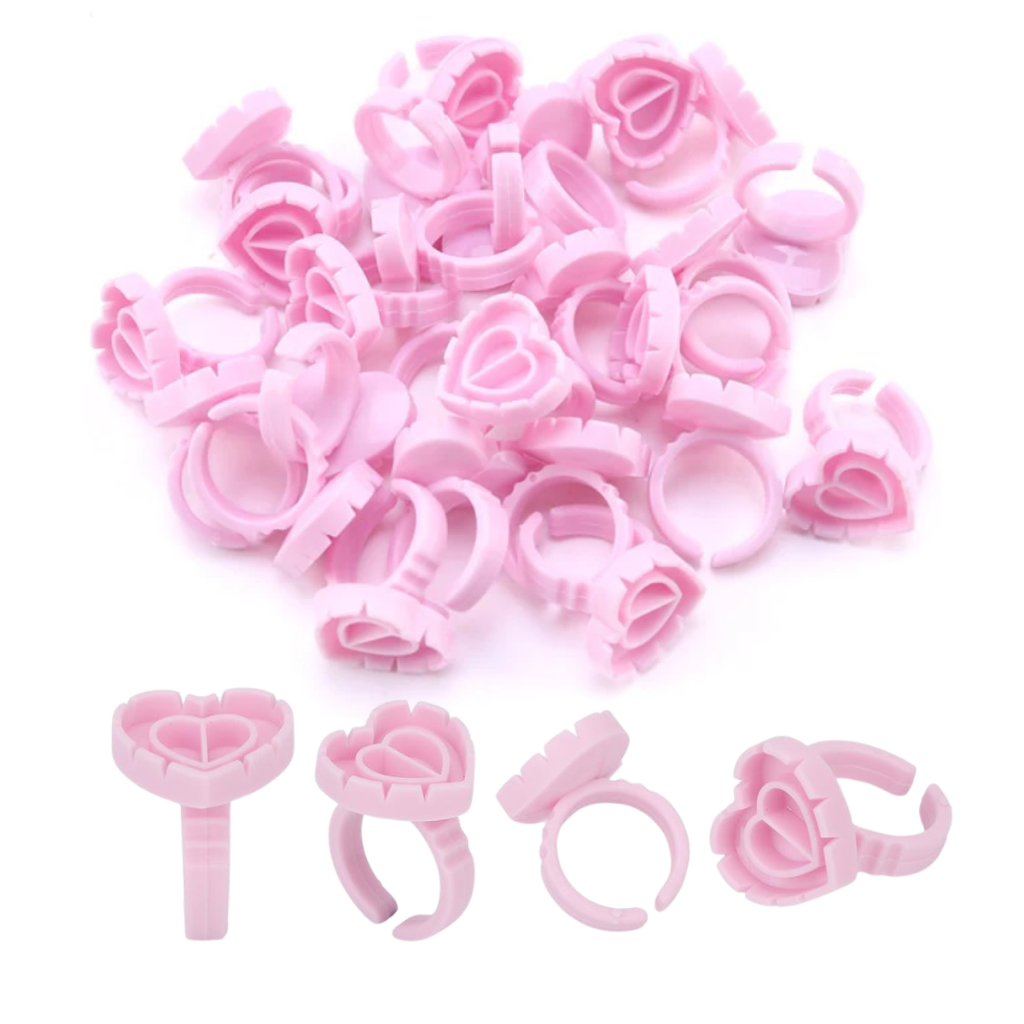 100 Anel Batoque Porta Cola Coração Para Extensão De Cílios em Oferta na Shopee