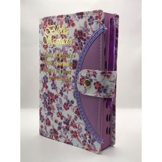 Bíblia Sagrada Tamanho Grande Com Harpa Palavras de Jesus em vermelho Botão Florida roxa em Oferta na Shopee