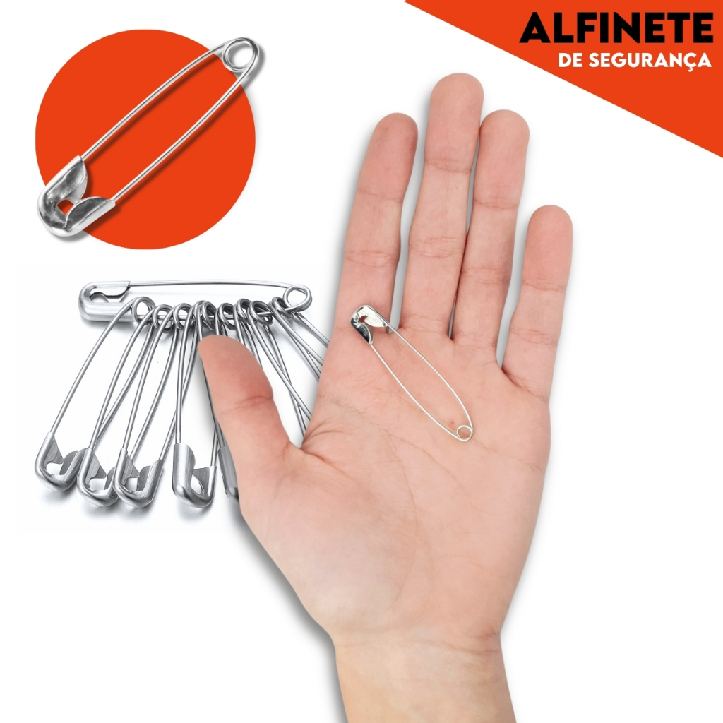 Alfinete de Segurança Ouro/Prata - Pacote com 100/50 Unidades - Mazzal Alfinete de Segurança Ouro/Prata - Pacote com 100/50 Unidades - Mazzal