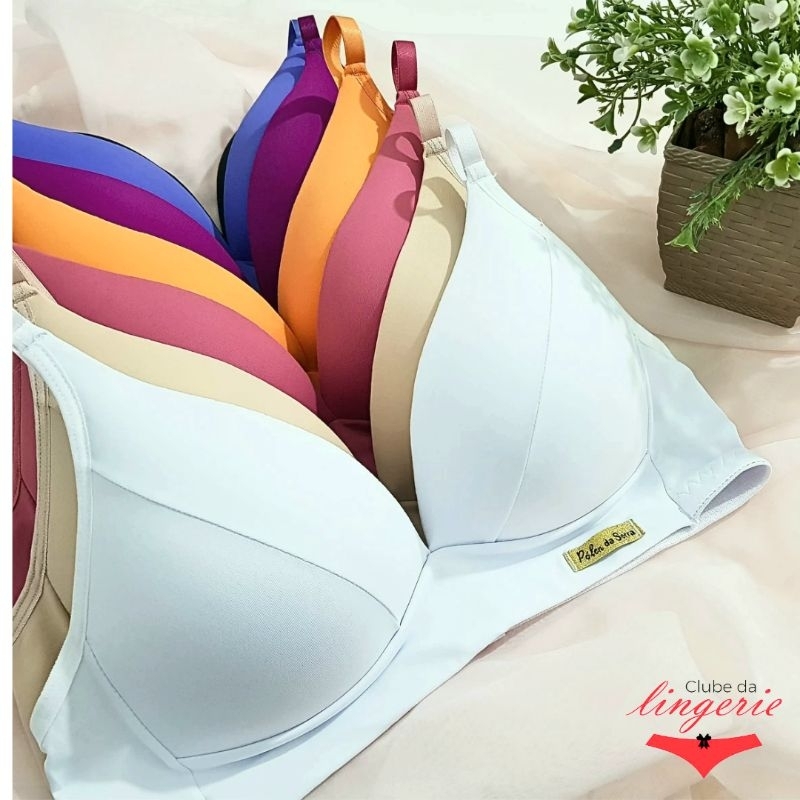 Sutiã de Microfibra Sem Aro Sutia com Bojo Soft Confort Macio Sustentação Soutien Feminino