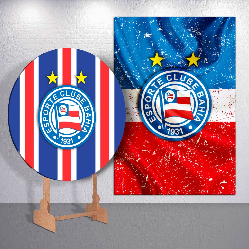 Painel de Festa Decoração Futebol Masculino Torcida Bahia Trio Cilindro Painel Redondo Retangulo em Oferta na Shopee