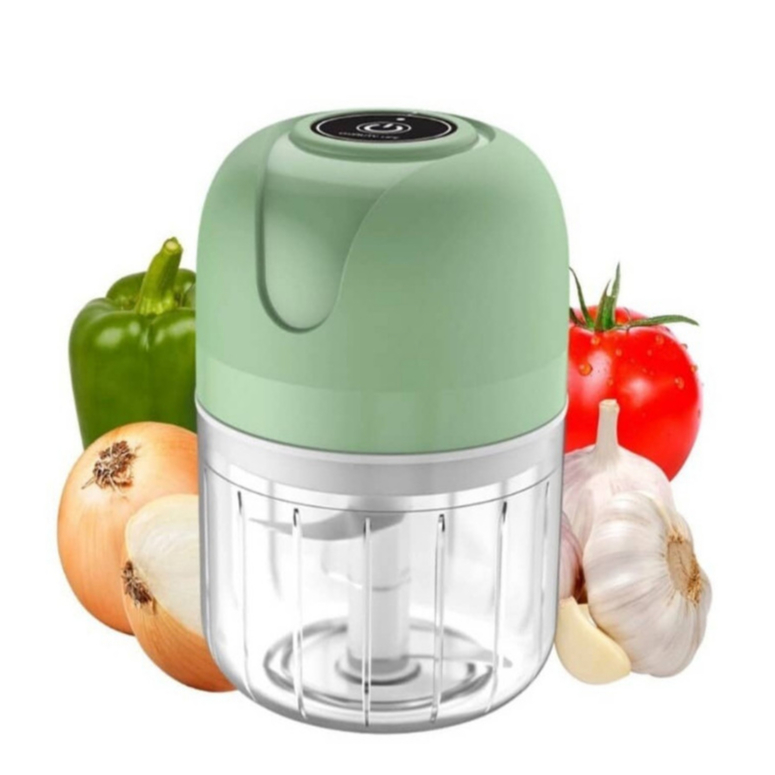 Mini Processador Elétrico de Alimentos Portátil com 3 lâminas de inox USB 250 ML