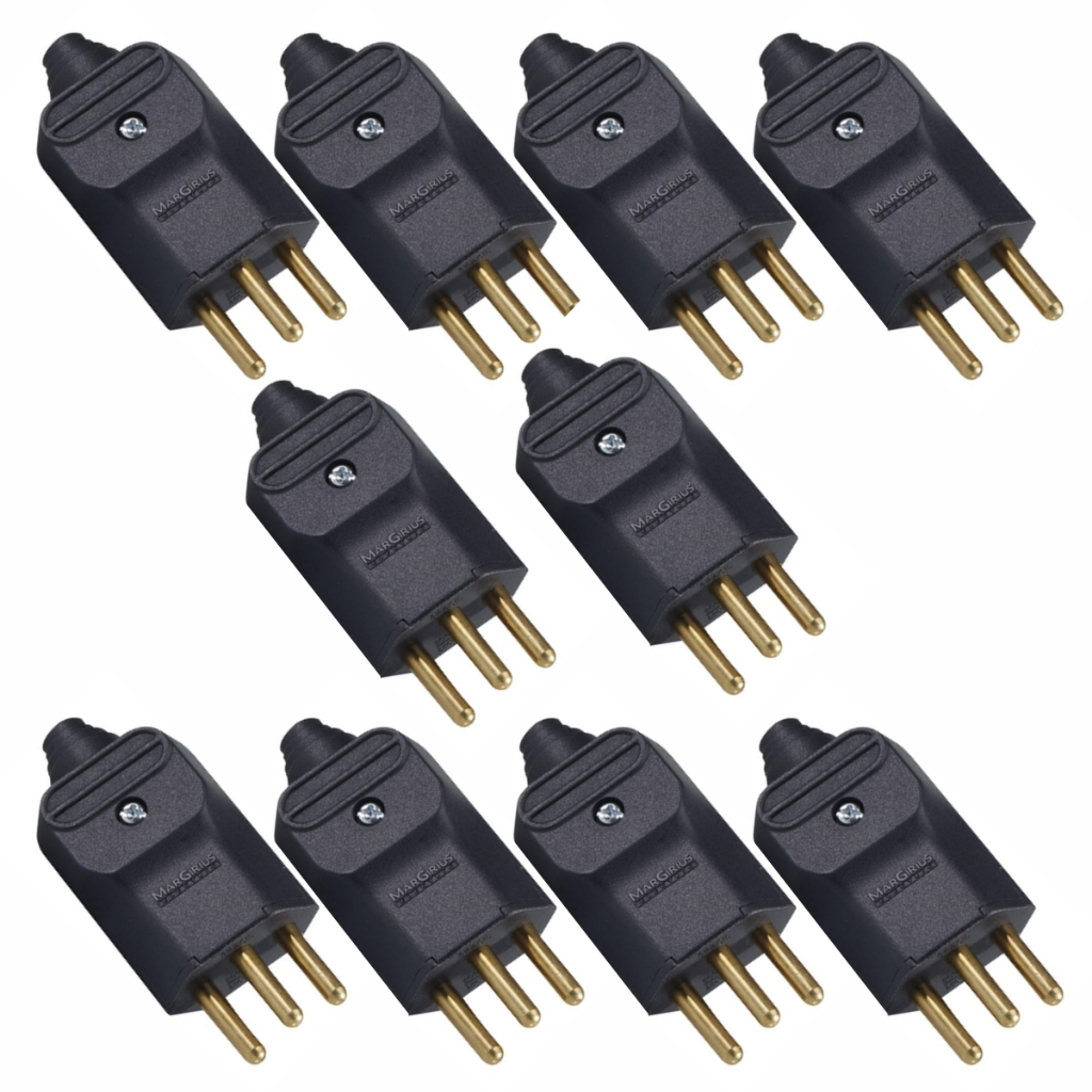 10 Pçs Plug Macho e Tomada Femea Com 3 Pinos 20A Margirus em Oferta na Shopee