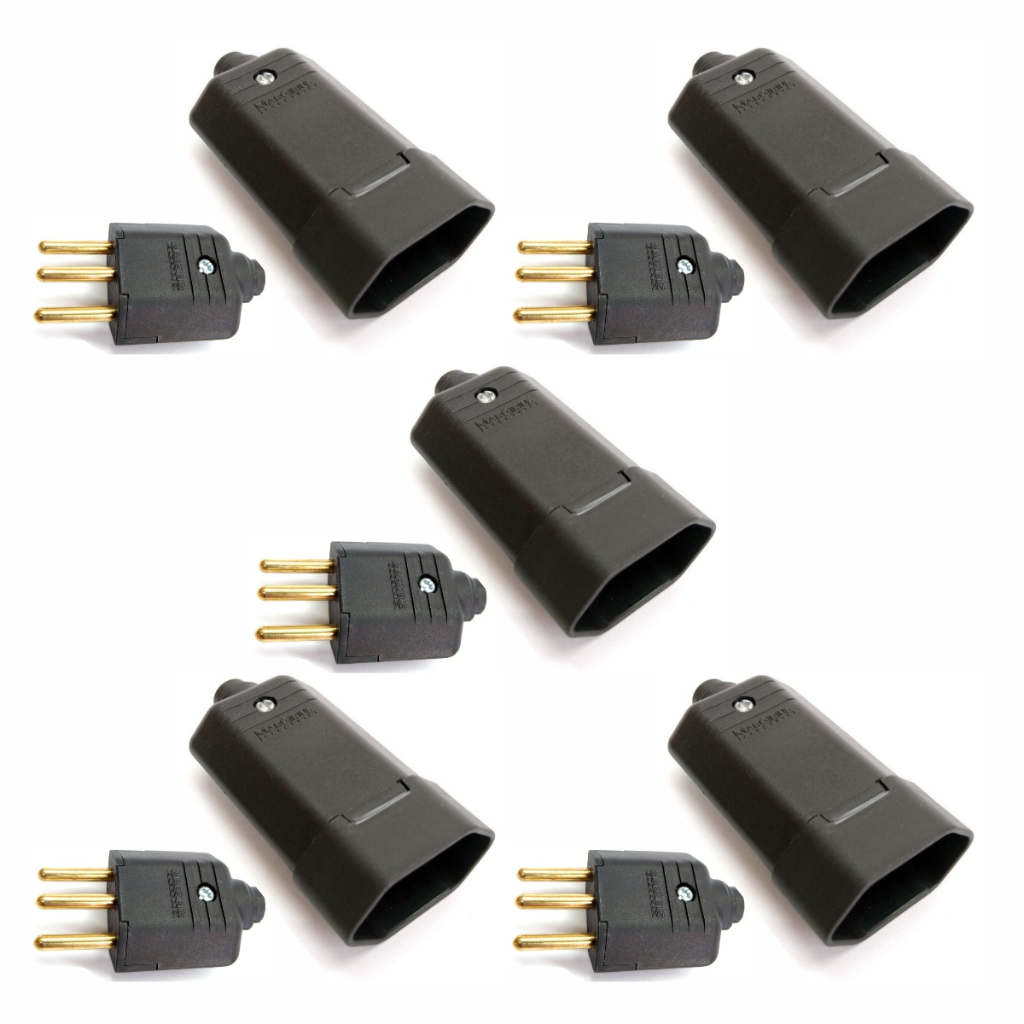 Kit 10pçs Tomada Femea E Plugue Macho Com 3 Pinos 10a em Oferta na Shopee