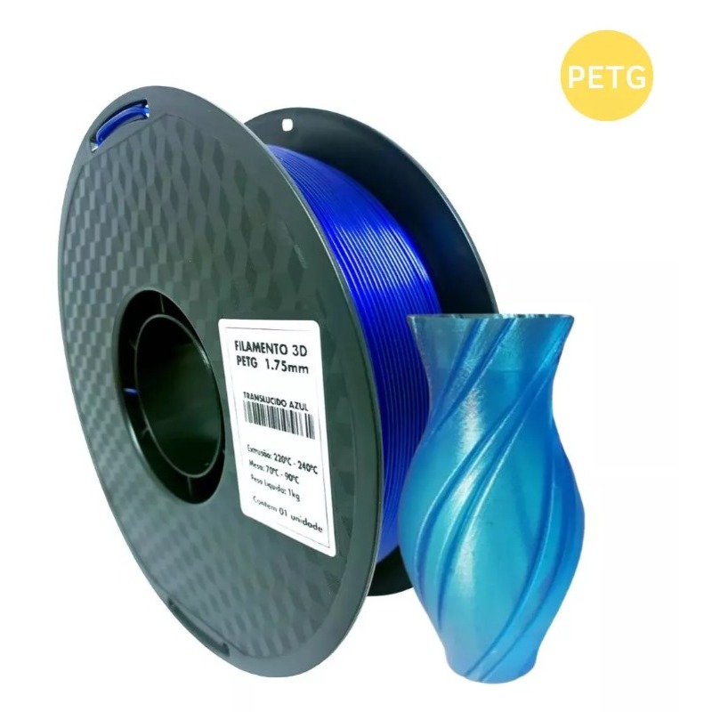 Filamento PETG Premium 1Kg - Azul Translúcido- Masterprint
