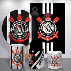 Capas Sublimadas Festa Futebol Time Gavião Painel Trio Cilindro Redondo Retângulo Decoração