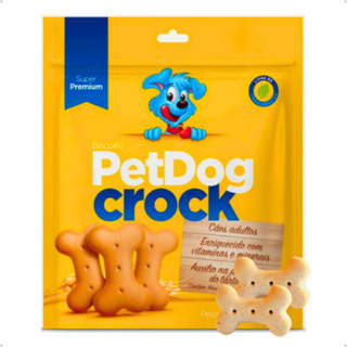 Biscoito Petisco para Cachorro PetDog Crock Super Premium Tradicional Raças Médias e Grandes 1 Kg em Oferta na Shopee