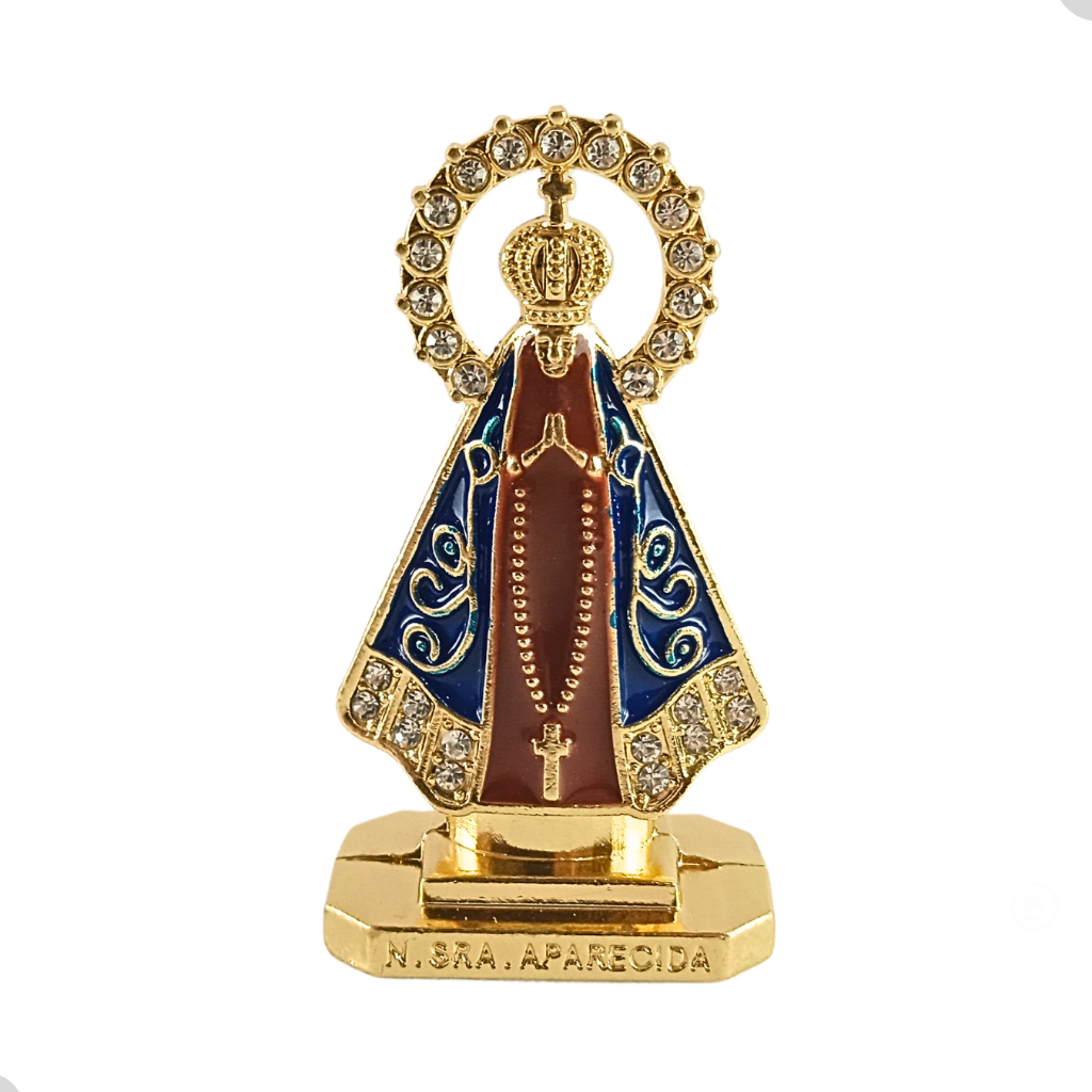 Imagem Painel para carro escritório de Nossa senhora Aparecida em metal auto colante