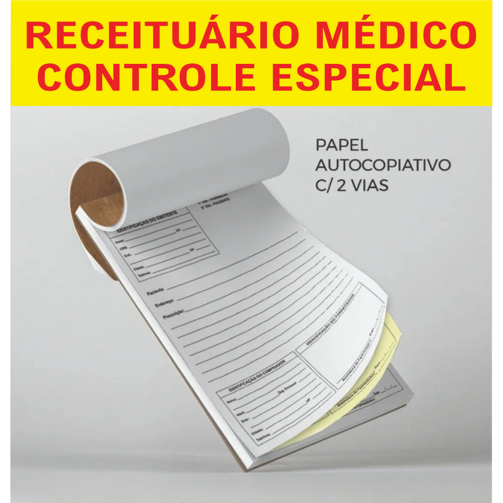 Receituário Médico Controle Especial Bloco Auto Copiativo