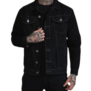 Jaqueta Masculina Sarja Preta Linha Branca Alleppo Jeans
