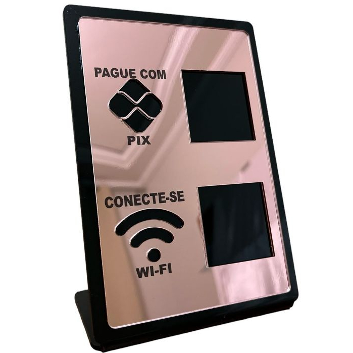 Placa Pix e Wifi Display Mesa Balcão Loja Escritório Recepção Envio Imediato em Oferta na Shopee