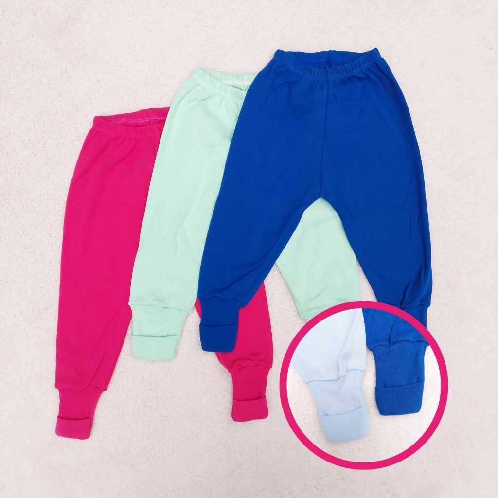 Kit 3 Calças Infantil (Pés reversiveis) Suedine 100% Algodão