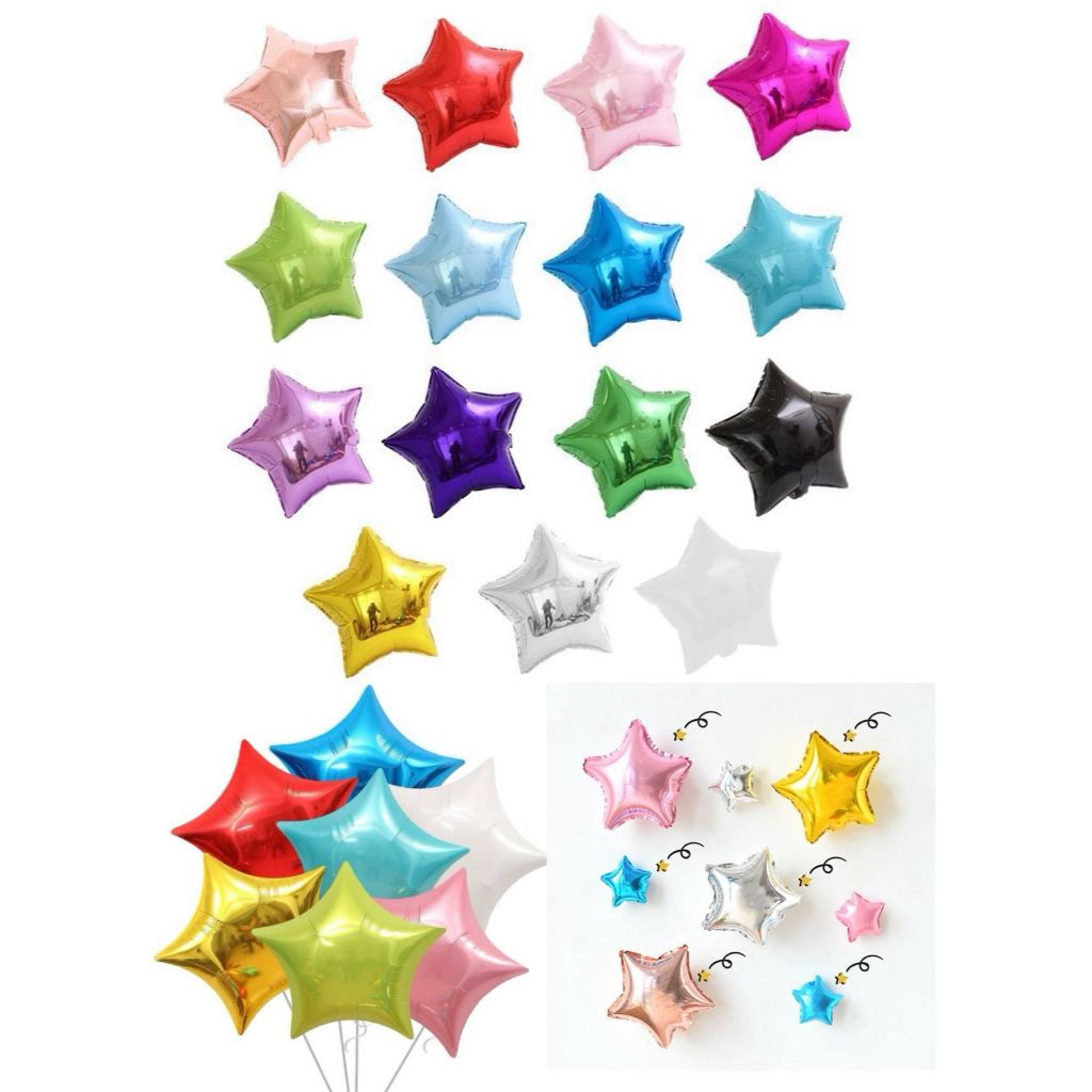 Decoração para Festa/Casamento Kit 10/20/30 Balão Metalizado ESTRELA 22 cm ,10 Polegada Dia Das Mães E Dia Namorado