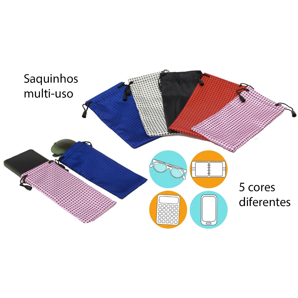 Saquinho - Case tecido - Multi-Uso para guardar óculos, celular...etc