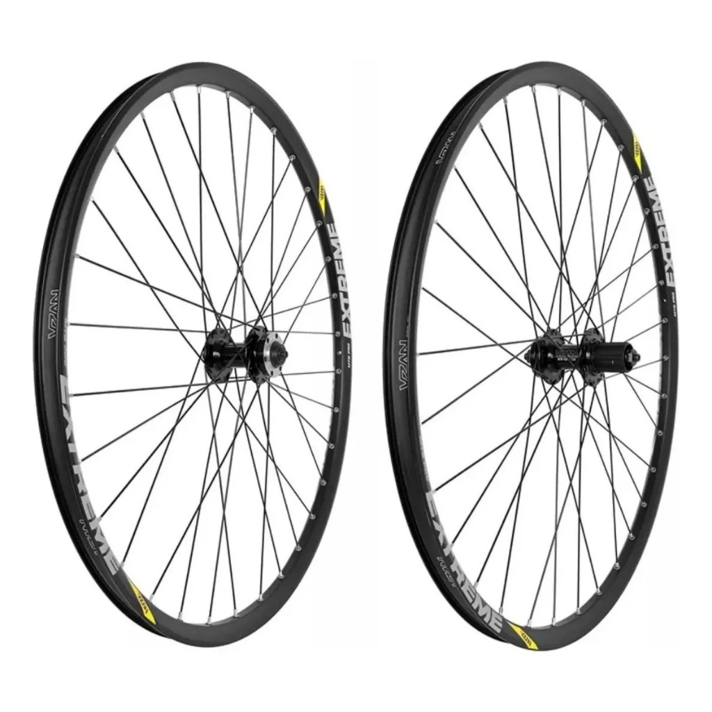 Par Roda Vzan Extreme Pro Aro 29 - 32 / 36 Furos - Cubo K7 11v Raio Inox Montado