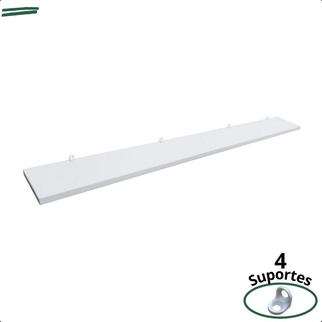 1 Prateleira Branca 100X10 Com Suporte Flutuante Mdf  Organizadora Decoração Cozinha Quart...