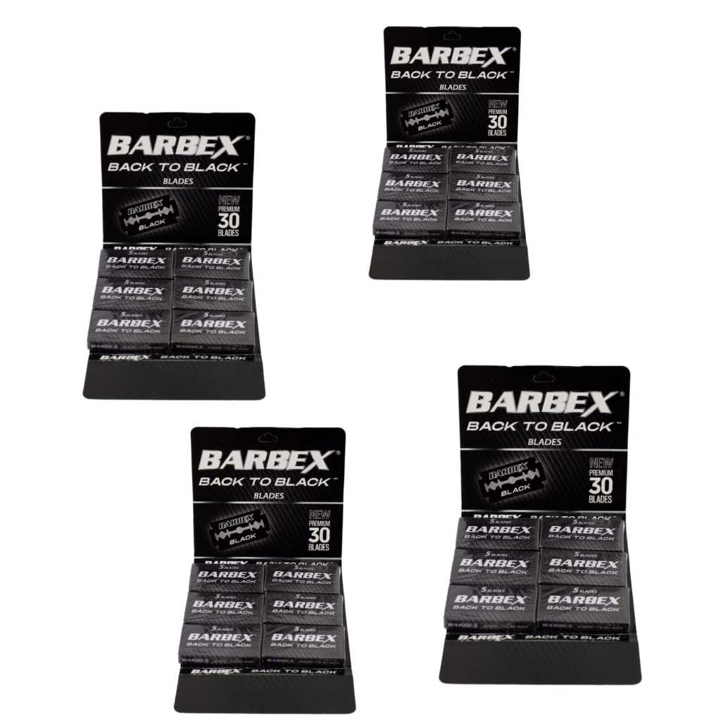 kit 4 lamina  de barbear barbex black cada cartela 30 lamina