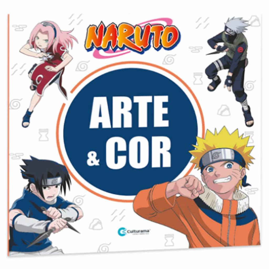 Livro Desenhos Para Colorir Naruto Arte e Cor Culturama Personagens Anime Educativo Infantil Pintar