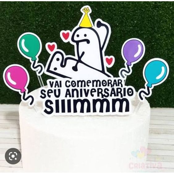 Topo de bolo bento cake - topper flork engraçado personalizado