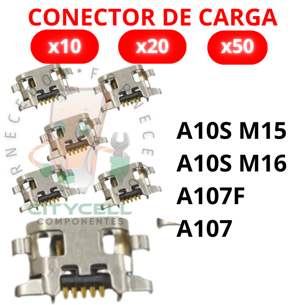 50x 10x conector de carga galaxy a10s a107 usb a10s m15 a10s m16 micro usb solda