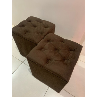 Puffe puff banqueta banco base acento elegance Marrom para sala, quarto e cozinha