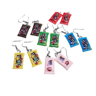 Kit Com 5 Pares De Brinco Divertidos Aesthetic Chocolate M&m em Oferta na Shopee