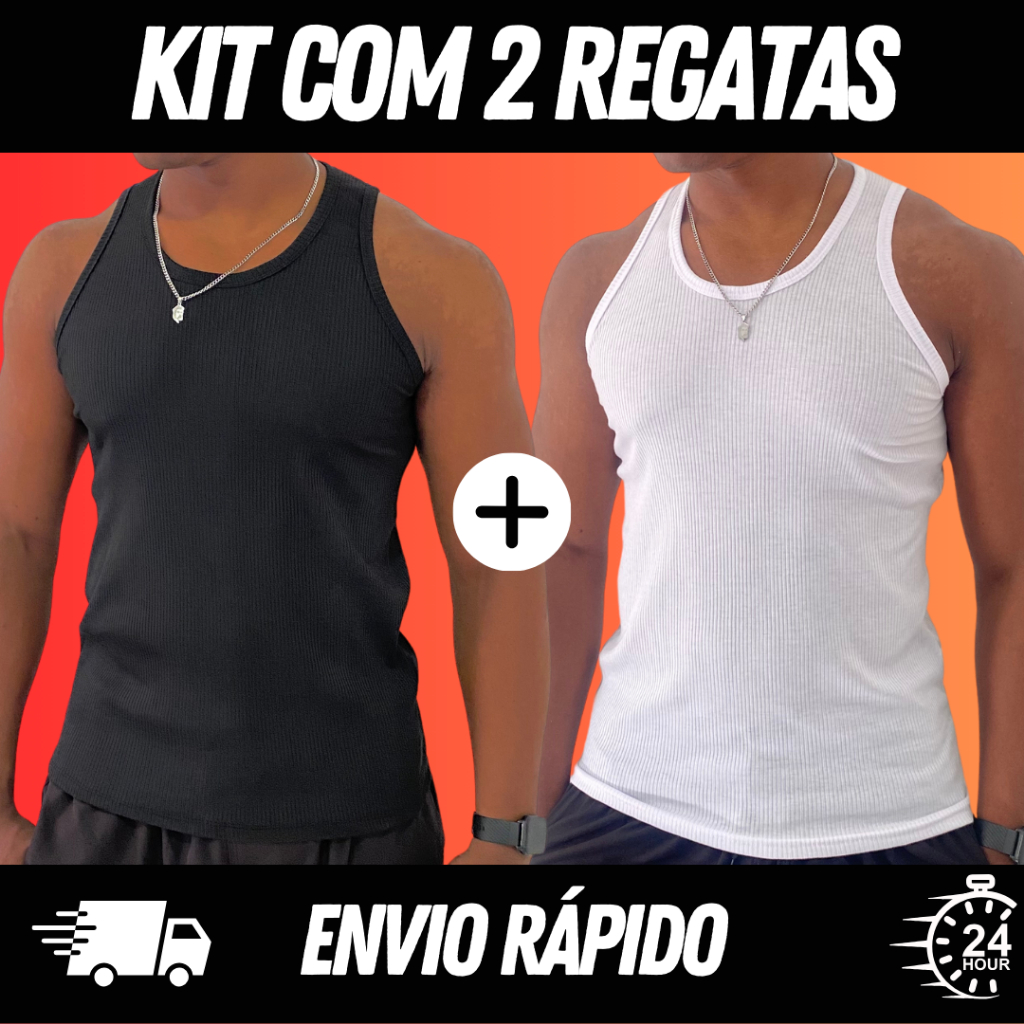 Kit 2 Regatas  Básica  Canelada  Americana  envio rápido em Oferta na Shopee