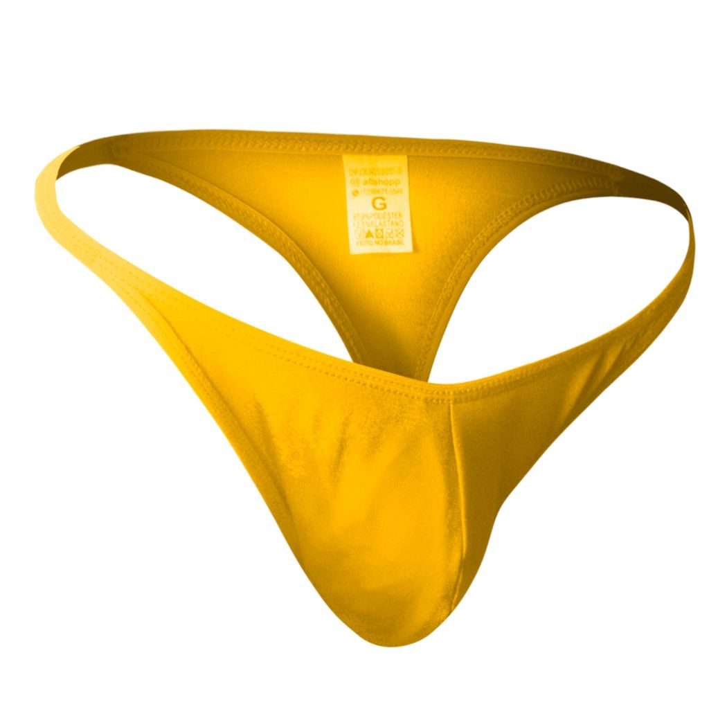 Calcinha Cueca Masculina AmareloTanga Masculina calcinha fio dental Gay Biquini Masculino Amarelo