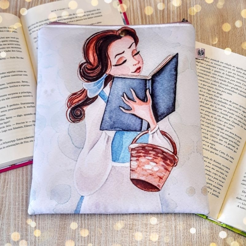 Bolsa Para Livros Com Zíper Bela - A Bela e a Fera