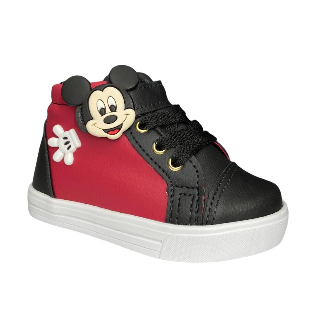 Tenis Infantil Menino Estiloso Cano Alto Mao Preto 20 Ao 34