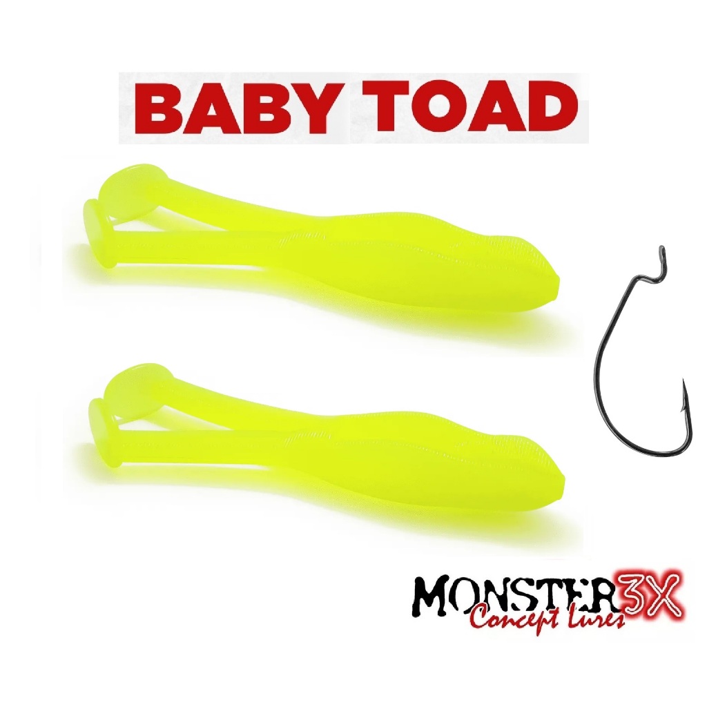 Isca Soft Frog Monster 3x Baby Toad 9cm By Johnny Hoffmann + Anzol Offset