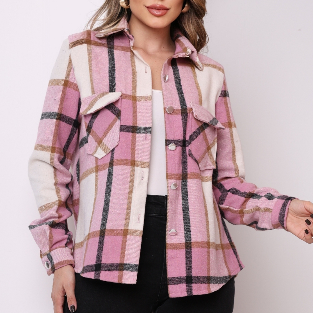 Camisa Xadrez Flanelado Por Fora Grosso Festa Junina Moda Feminina COD 089