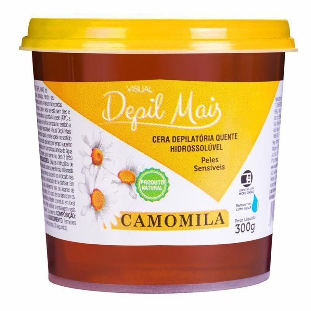 Cera Depilatória Hidrossolúvel Depil Mais Camomila 300g – Suavidade para Peles Sensíveis em Oferta na Shopee
