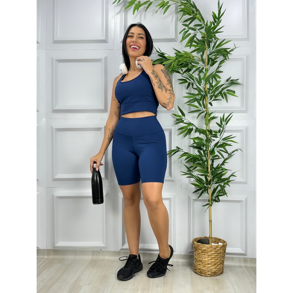 Short Fitness Poliamida Feminino Zero Transparência Academia.
