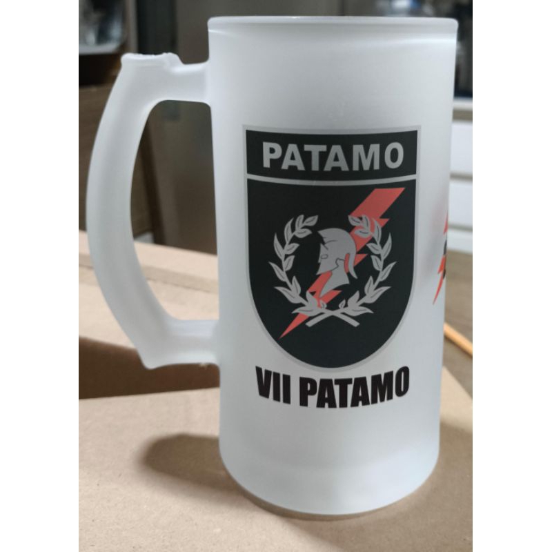 Caneca de Chopp Vidro Jateado Personalizada "PATAMO" - Promoção!