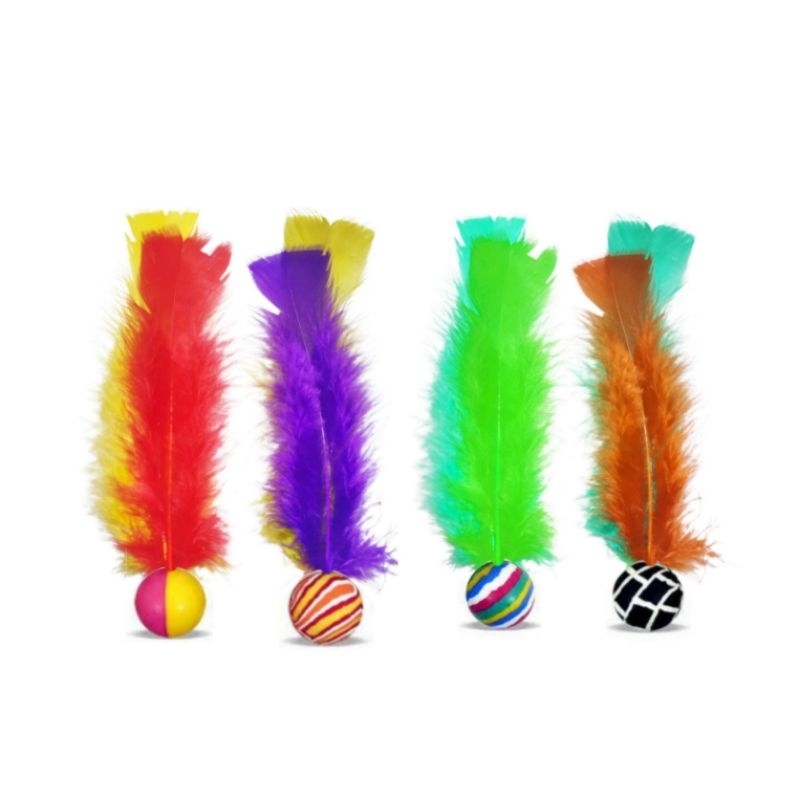 brinquedo Pet ping pena 4 unidades bolinha pula pula interativa para gatos
