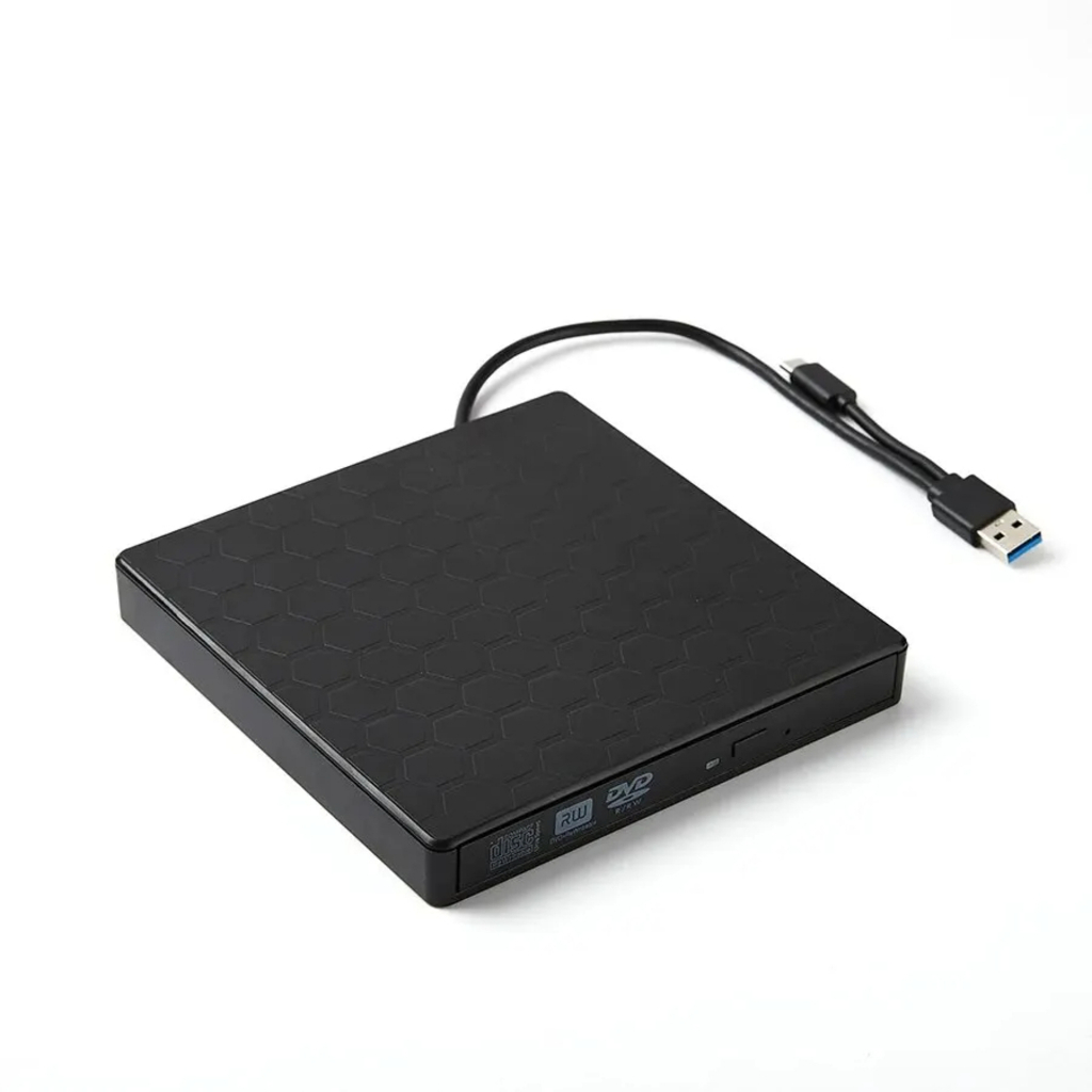 Drive Gravador e Leitor de CD/DVD Externo USB 3.0 + Tipo-C Portátil