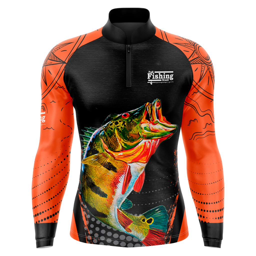 Camisa de pesca esportiva com proteção UV 50+ - COMPASS em Oferta na Shopee
