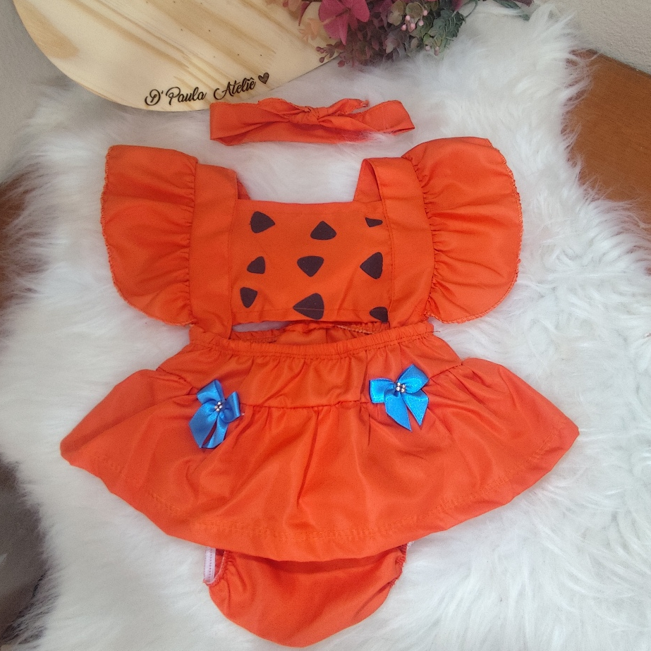 Fantasia pedrita romper bebê